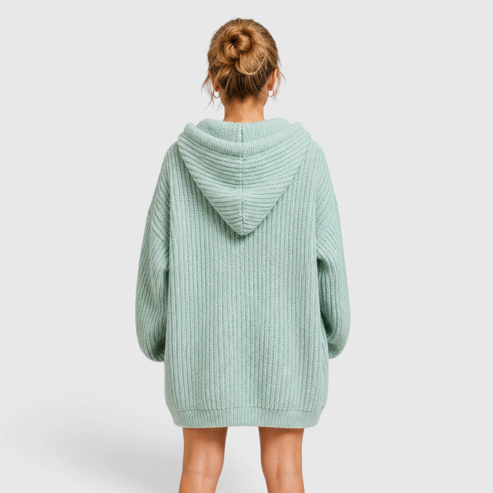 Livia | Women’s Oversized Knit-Style Sweater with Hood and Loose Fit