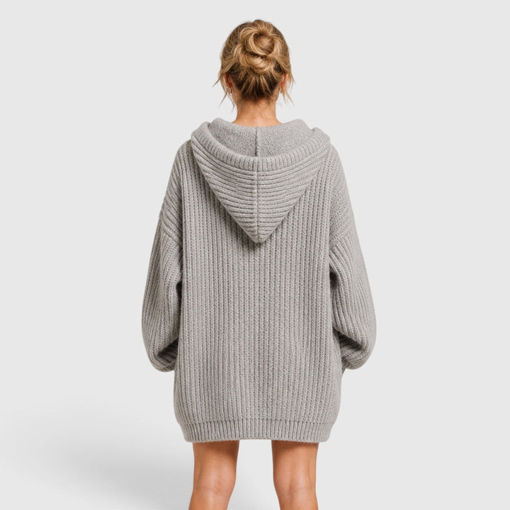 Livia | Women’s Oversized Knit-Style Sweater with Hood and Loose Fit