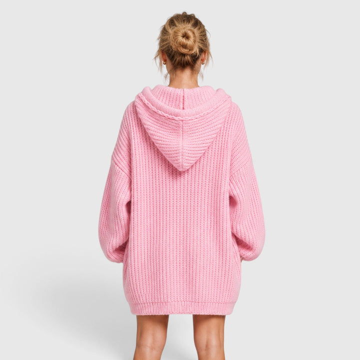 Livia | Women’s Oversized Knit-Style Sweater with Hood and Loose Fit