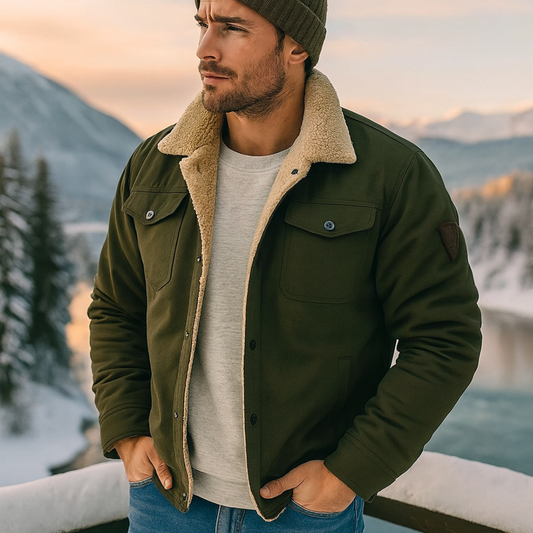 Men's winter jacket – elegant, short style with insulated lining | Daniel