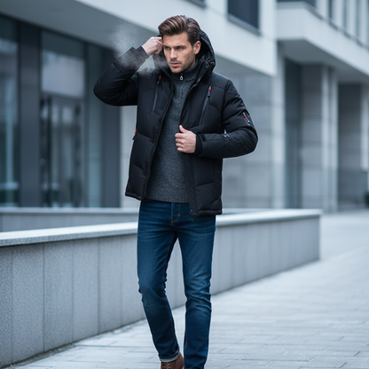 Winter jacket Men's clothing winter quilted style hood | Damian