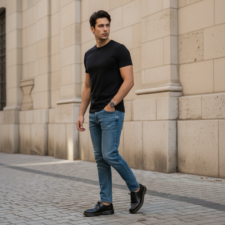 Cooper buty oxford czarna koszulka o szerokim kroju i krótkim rękawie wybierz rozmiar