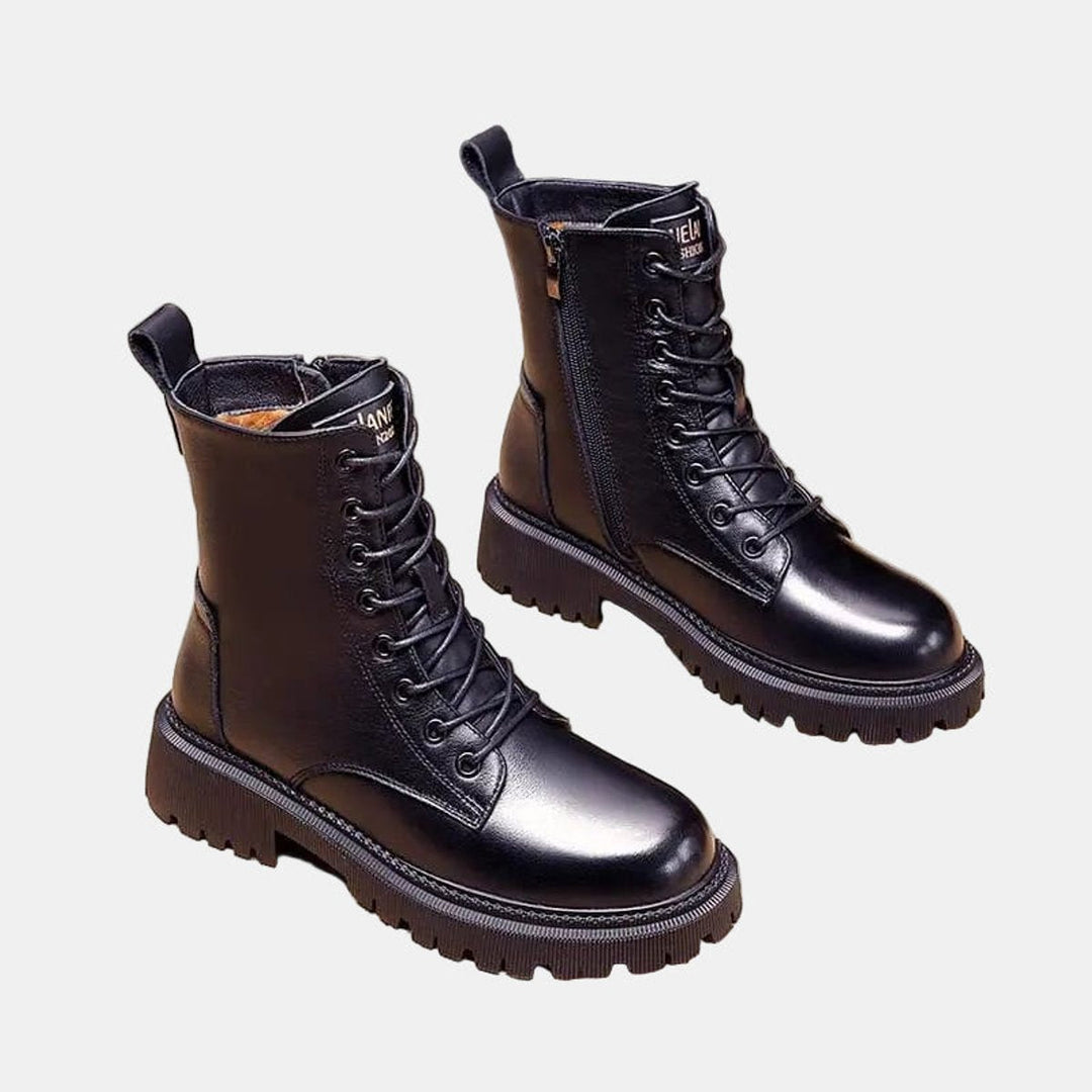 Alden | Męskie Sznurowane Botki z Faux Skóry z Podszewką Faux Fur